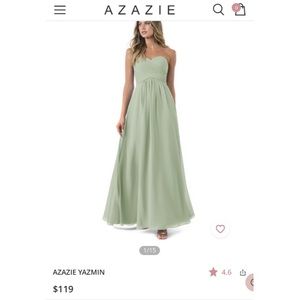 Azazie bridesmaid dress. Style: Yazmin. Size: A2. Color Dusty sage. Never worn